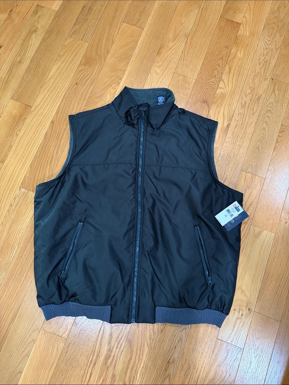 Chaps Black Quilted Full-Zip Men's Vest